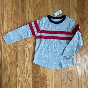 Gap NWT Red Chest Stripe Lightweight Gray Thermal
